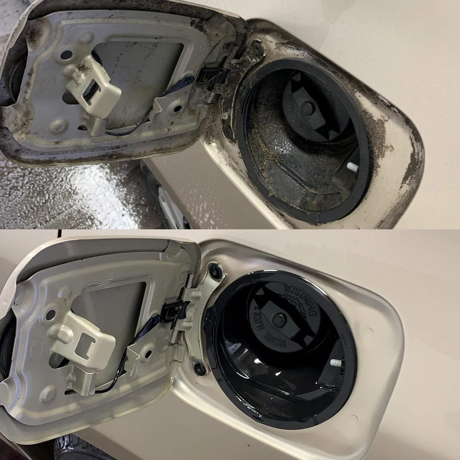 Trước và sau khi sử dụng w99 ở nắp bình xăng Trước và sau khi sử dụng w99 ở nắp bình xăng