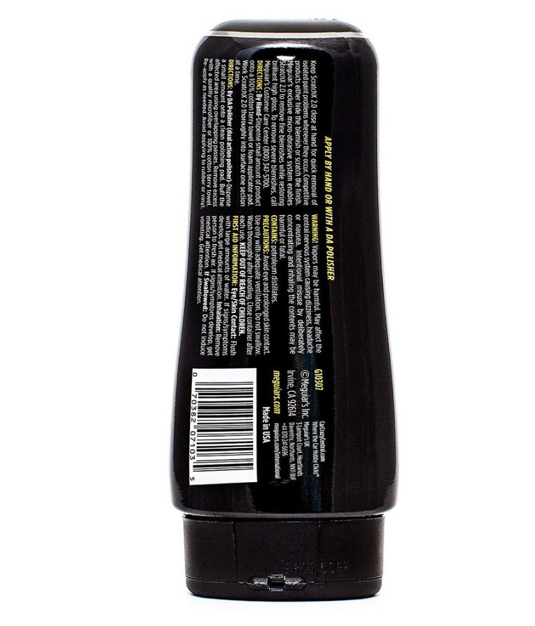 Meguiar's G10307 - Dung dịch tẩy ố, xóa xước, làm sạch nhựa cây sơn xe ô tô 2 Thông tin của Meguiar's G10307 Scratch X 2.0