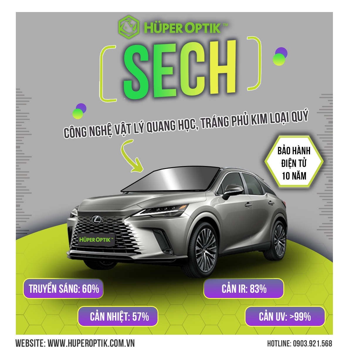 Phim cách nhiệt Huper Optik SECH Phim cách nhiệt Huper Optik SECH