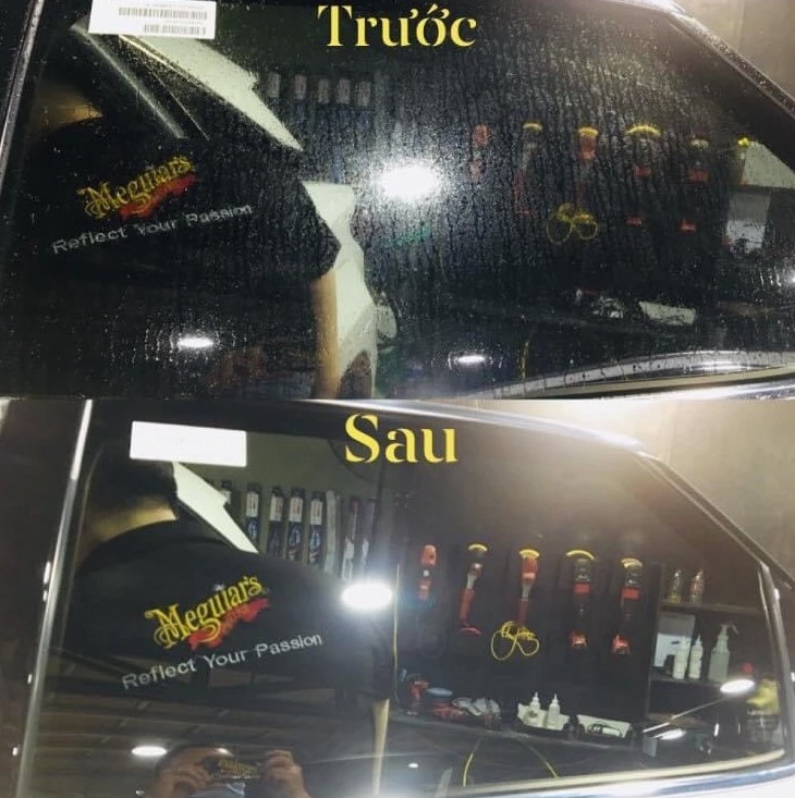 Dung dịch tẩy ố mốc trên kính, sơn Wilson Crystal Clear CC550 3 Hiệu quả vượt trội của Wilson Crystal Clear CC550 (Trước và sau khi sử dụng)